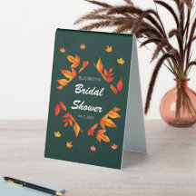 Moderne Bruiloft met Herfstbladeren Thema