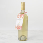 Moderne bruiloft met koraal- en goudtropische blad flessenhanger (Schuin)