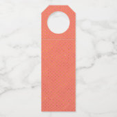 Moderne bruiloft met koraal- en goudtropische blad flessenhanger (Achterkant)