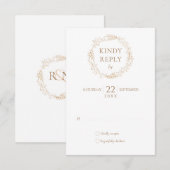Moderne bruiloft met laurierkrans RSVP kaartje (Voorkant / Achterkant)