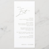 Moderne bruiloft met saliegroene kalligrafie menu (Voorkant)