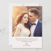 Moderne bruiloft met script bedankt voor je kaart (Achterkant)