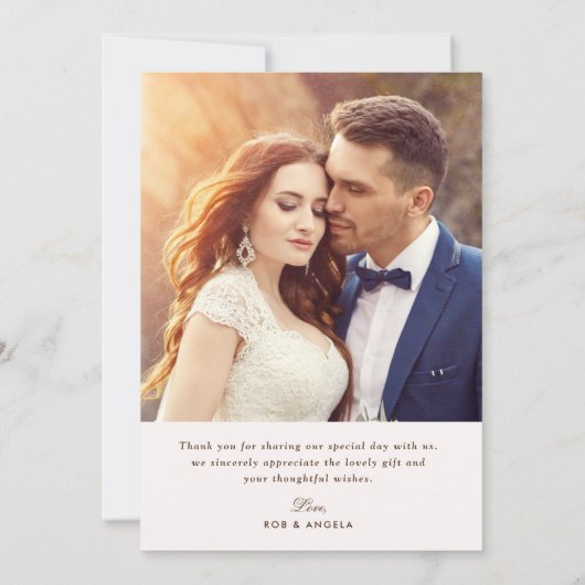 Moderne bruiloft met script bedankt voor je kaart (Achterkant)