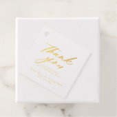 Moderne bruiloft met script Dank u Folie Favor Tag (Met doos)
