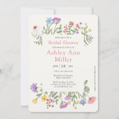 Moderne Bruiloft met Wilde Bloemen en Landelijke E Kaart (Voorkant)