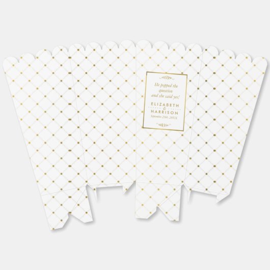 Moderne bruiloft met wit en goudvet bedankdoosjes (Ongevouwen)