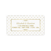 Moderne bruiloft met wit en goudvet etiket (Voorkant)