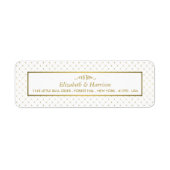 Moderne bruiloft met wit en goudvet etiket (Voorkant)