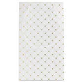 Moderne bruiloft met wit en goudvet klein cadeauzakje (Achterkant)