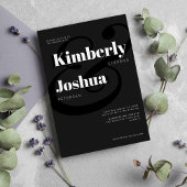 Moderne bruiloft met zwarte en witte gedurfde typo kaart