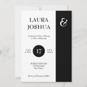 Moderne bruiloft met zwarte en witte typografie kaart (Voorkant)