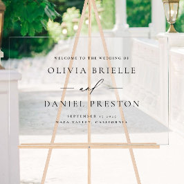 Moderne bruiloft minimalistisch elegant welkomstbo acryl bord