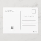 Moderne bruiloft minimalistisch elegante afbeeldin briefkaart (Achterkant)