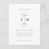 Moderne bruiloft minimalistisch elegante afbeeldin briefkaart (Voorkant)