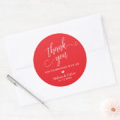 Moderne bruiloft minimalistische dank u geschenken ronde sticker (Envelop)
