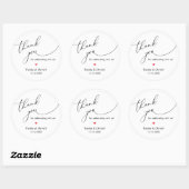 Moderne bruiloft minimalistische dank u geschenken ronde sticker (Vel)
