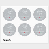 Moderne bruiloft minimalistische dank u geschenken ronde sticker (Vel)