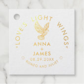 Moderne bruiloft minimalistische elegante Romeo en Bedankjes Labels (Voorkant)