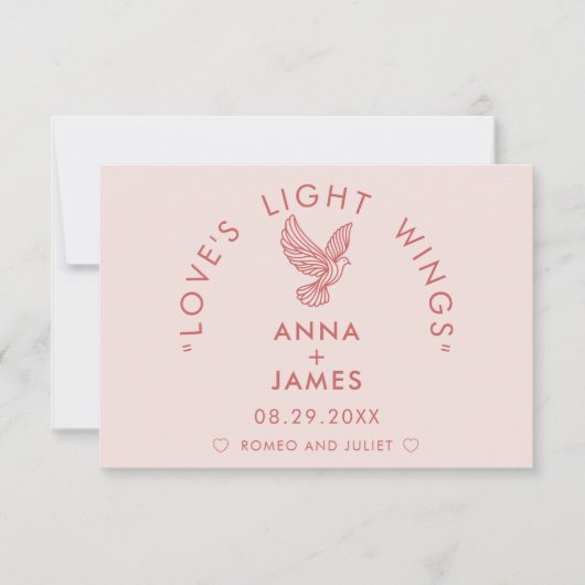 Moderne bruiloft minimalistische elegante Romeo en Bedankkaart (Voorkant)