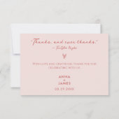 Moderne bruiloft minimalistische elegante Romeo en Bedankkaart (Achterkant)