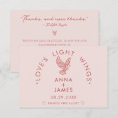 Moderne bruiloft minimalistische elegante Romeo en Bedankkaart (Voorkant / Achterkant)