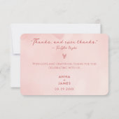 Moderne bruiloft minimalistische elegante Romeo en Bedankkaart (Achterkant)