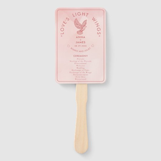 Moderne bruiloft minimalistische elegante Romeo en Handwaaier (Voorkant)