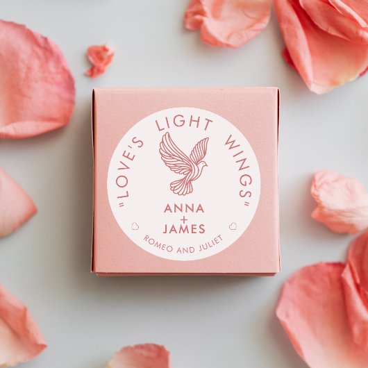 Moderne bruiloft minimalistische elegante Romeo en Ronde Sticker