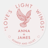 Moderne bruiloft minimalistische elegante Romeo en Ronde Sticker (Voorkant)