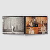Moderne bruiloft Monogram 4 Foto Collage Guest Boo Gastenboek (Volledig)