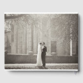 Moderne bruiloft Monogram 4 Foto Collage Guest Boo Gastenboek (Achterkant)