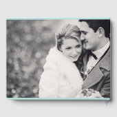 Moderne bruiloft Monogram 4 Foto Collage Guest Boo Gastenboek (Achterkant)