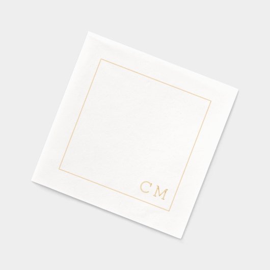 Moderne bruiloft Monogram Aangepaste Initialen Folie Servetten (Links)