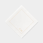 Moderne bruiloft Monogram Aangepaste Initialen Folie Servetten (Rechts)