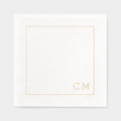 Moderne bruiloft Monogram Aangepaste Initialen Folie Servetten (Voorkant)