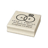 Moderne bruiloft monogram adres Ink Stamp Rubberstempel (Stempel)