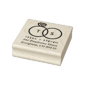 Moderne bruiloft monogram adres Ink Stamp Rubberstempel (Stempel)