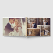 Moderne bruiloft monogram Gold 4 Foto Collage Gastenboek (Volledig)