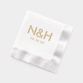 Moderne Bruiloft Monogram Initialen met Ampersand Folie Servetten (Links)