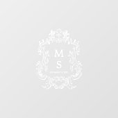 Moderne bruiloft Monogram spiegel zitplaatsen Graf Raamsticker (Vel)