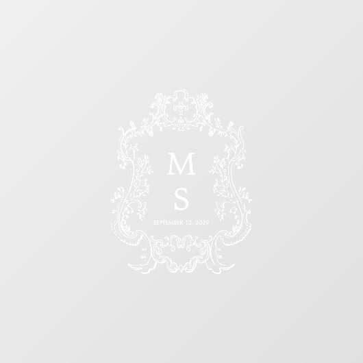 Moderne bruiloft Monogram spiegel zitplaatsen Graf Raamsticker (Vel)