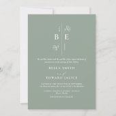 Moderne bruiloft Monogram Uitnodiging (Voorkant)
