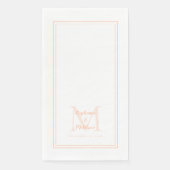 Moderne Bruiloft Monogrammed Namen Datum Perzik Di Servet (Voorkant)