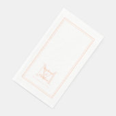 Moderne Bruiloft Monogrammed Namen Datum Perzik Di Servet (Hoek)