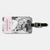 Moderne bruiloft Mr & Mrs Custom Photo Bagagelabel (Voorkant horizontaal)