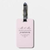 Moderne bruiloft Mr & Mrs Custom Photo Bagagelabel (Achterkant verticaal)