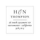 Moderne bruiloft naam en Initialen retouradres Rubberstempel (Afrduk)