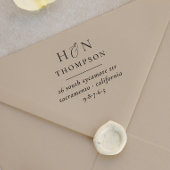 Moderne bruiloft naam en Initialen retouradres Rubberstempel