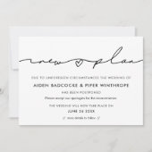 Moderne bruiloft nieuwe plannen datum update aanko kaart (Voorkant)