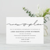 Moderne bruiloft nieuwe plannen datum update aanko kaart (Staand voorkant)